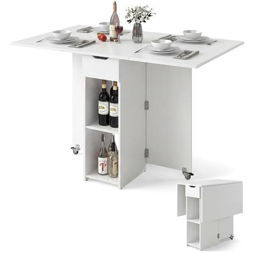 COSTWAY Esstisch klappbar, Küchentisch mit...