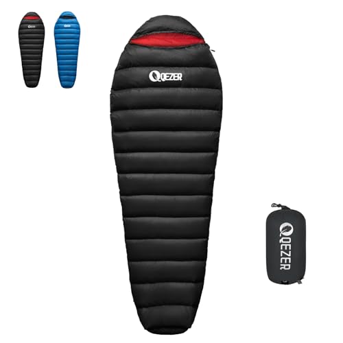 QEZER Daunenschlafsack für Erwachsene and...