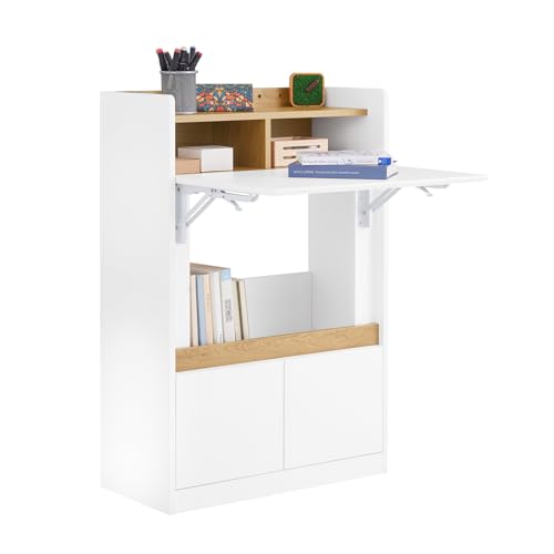 SoBuy Klappbarer Schreibtisch mit Ablagen und...