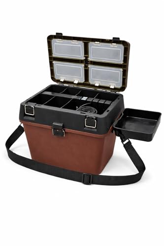 Angelkoffer mit Sitzfunktion mit Seitenbox...