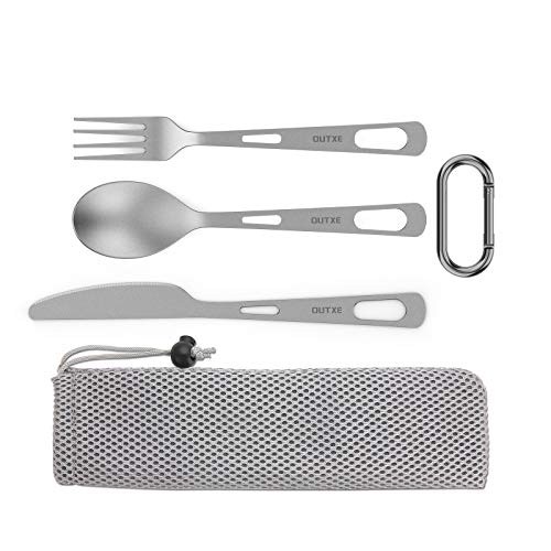 OUTXE Titanium Camping Utensilien Set 3...