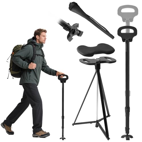 DENMOSTY Höhenverstellbarer Gehstock mit...