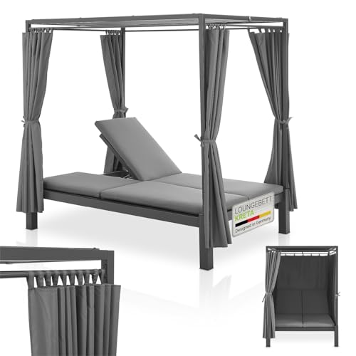 Juskys Doppel Loungebett Kreta - Gartenliege...