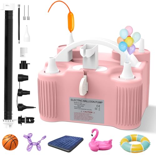 PlusFive 4-in-1 Elektrische Luftpumpe,...