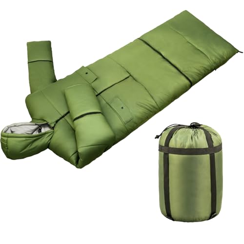 Pvnoocy Winter Camping Schlafsack mit Ärmeln...