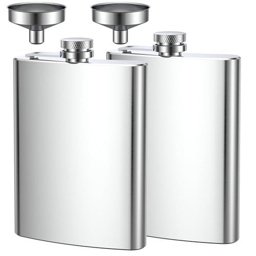 2 pcs Flachmann Edelstahl, Flachmann Set aus...