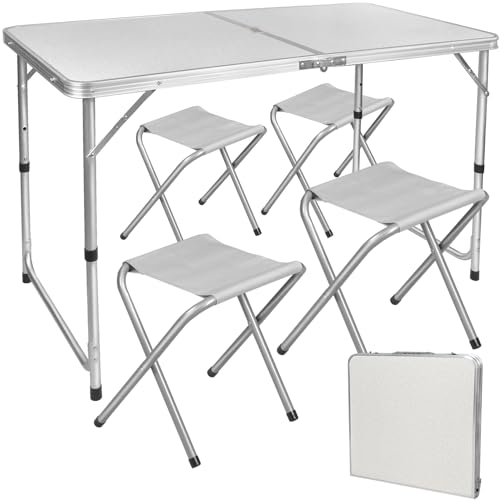 TRIZAND Camping Set mit Tisch & 4...