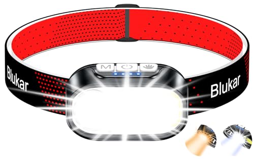 Blukar Stirnlampe LED 2 Farbtemperatur...