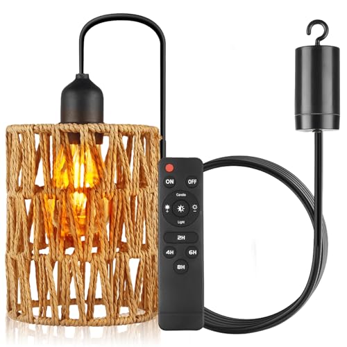 GOMETY Hängelampe mit Batterie Outdoor, Boho...