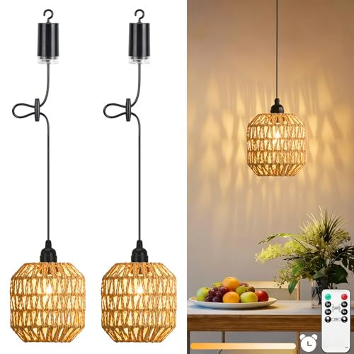 Lightsjoy 2 Stück Hängelampe mit Batterie...