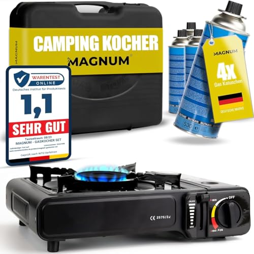 MAGNUM® Gaskocher inkl. 4x Gaskartuschen -...