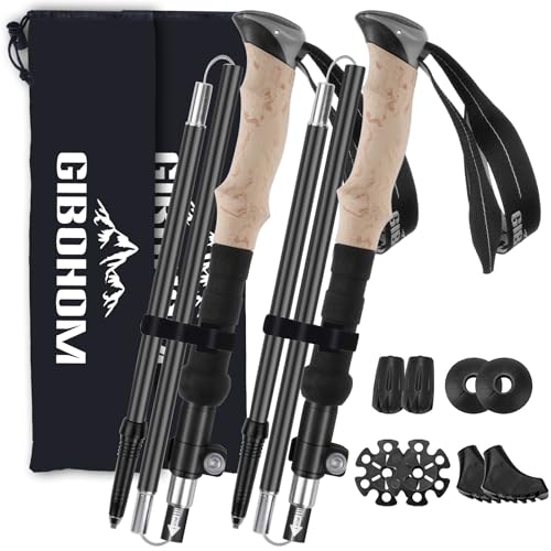 GIBOHOM Wanderstöcke Faltbar 105-125 cm 7075...