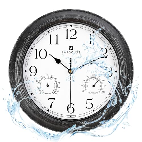 Lafocuse 30cm Outdoor Wasserdicht Wanduhr mit...