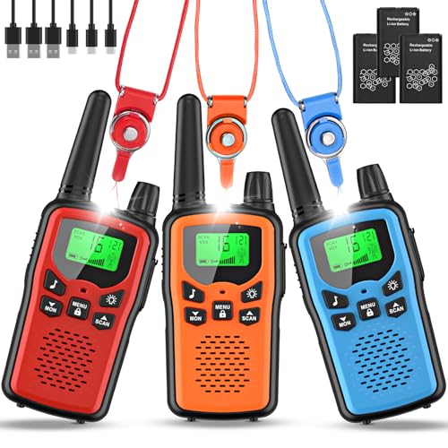 Walkie Talkie 3er Set Kinder Aufladbar,...