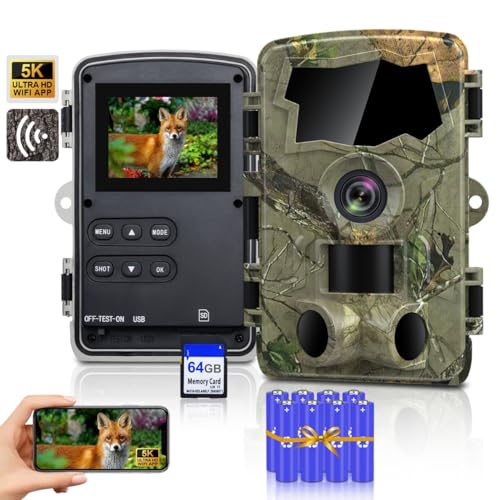 Lutranstra 5K Wildkamera WLAN, 64MP Full HD...