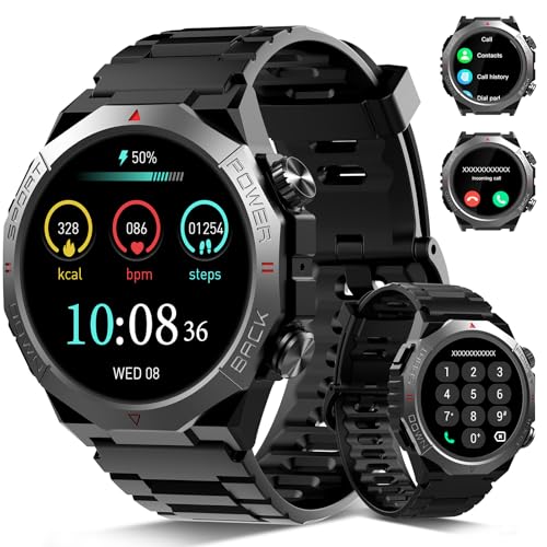 Militär Smartwatch Herren Damen, 1.39''HD...