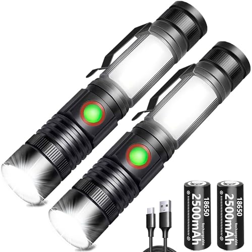 REHKITTZ LED Taschenlampe Extrem Hell 2000...